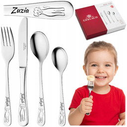 Sztućce dla Dzieci Gerlach Pieski z Grawerem Chrzest