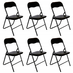 Krzesło Składane Biurowe Rozkładane Ogrodowe Catering Czarne zestaw