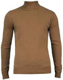 Golf, Beżowy, Sepia, Elegancki, 100% BAWEŁNA, Męski -