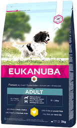 Eukanuba Adult Medium Breed, kurczak - 3 kg