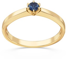 Pierścionek zaręczynowy z żółtego złota z szafirem CP-2410Z