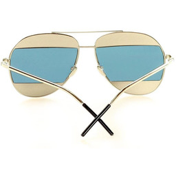 Nowoczesne Okulary Przeciwsłoneczne Pilotki Mazzini Aviator Split Błękit