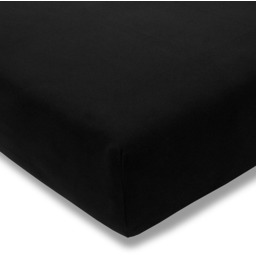 Estella Prześcieradło ze ściągaczem Zwirn Jersey Premium Czarne