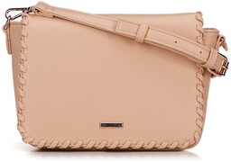 Damska crossbody z obszytą klapą beżowa