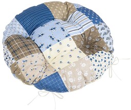 Bellatex Poduszka do siedzenia Adela pikowanaokrągła Patchwork niebieska