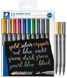 Design Journey, Flamastry pędzelkowe Metalic brush Staedtler, 10