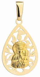 Medalik Matka Boska z Dzieciątkiem w Ażurowej Łezce