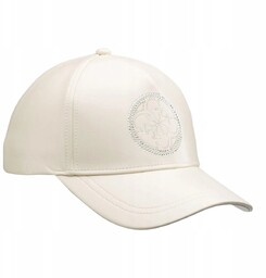 Guess czapka z daszkiem edith pu cap kremowa