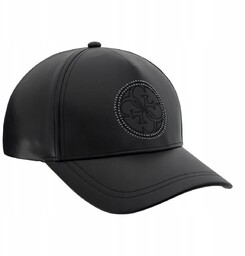 Guess czapka z daszkiem edith pu cap czarna