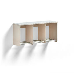 Półka ścienna EBBA, na obuwie, 3 sekcje, biały