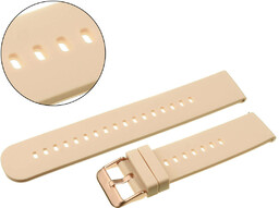 Pasek uniwersalny 18 mm silikonowy kremowy, zapinka różowozłota