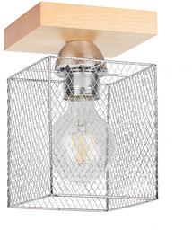 Lampa sufitowa Norman Wood 1xE27 Max.25W Drewno brzozowe/Chromowany