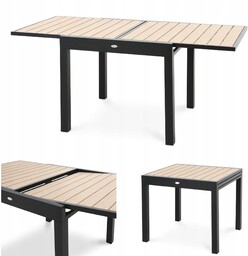 Stół ogrodowy duży rozkładany 90/180 aluminiowy z polywood