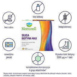 Naturell Silica Biotyna Max, 60 tabletek