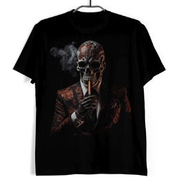 T-shirt koszulka Skull Businessman with Cigarette