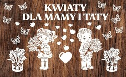 Zestaw Kwiaty dla Mamy i Taty- wycinanka