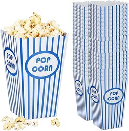 Relaxdays Torebki na popcorn, zestaw 48 sztuk,
