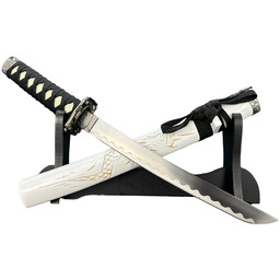 Japoński Sztylet Tanto Stalowy z Pochwą Drewnianą