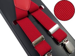 Czerwone Szelki Wąskie Unisex - 2,5cm x2