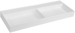 GODIVA umywalka kompozytowa podwójna, 119x44cm, bez otworu