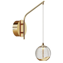 Lampa Ścienna Lucande, Hayley, transparentny, salon, szkło, nowoczesny