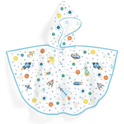 Transparentna pelerynka przeciwdeszczowa dla dzieci kosmiczna rakieta Djeco