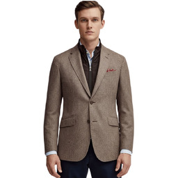 Marynarka męski Hackett London wełniana brązowa -XL