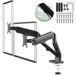 MACLEAN UCHWYT NA 2 MONITORY, SPRĘŻYNA GAZOWA, 17"-32",