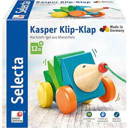 Selecta 62022 Igel Kasper Klip-Klap, drewniana zabawka