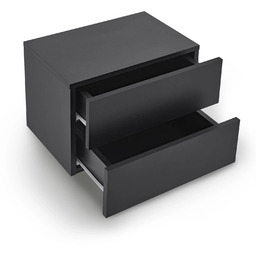 WISZĄCA SZAFKA NOCNA 2 SZUFLADY 40x29x30 CM CZARNY