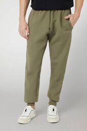 GUESS Zielone męskie spodnie dresowe z lampasami Mickey