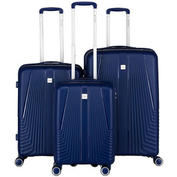 Zestaw walizek podróżnych z tworzywa ABS w granatowym