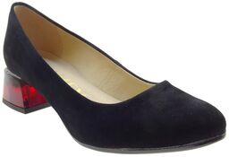 Czółenka półbuty 199RED czarny zamsz POLSKIE