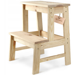 Taboret Drewniany Kuchenny Stołek 50cm Podest Ze Schodkiem