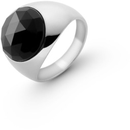 Męski sygnet - czarny onyks, srebro 925