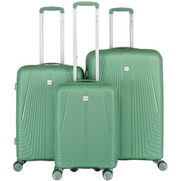 Zestaw walizek podróżnych z tworzywa ABS w zielonym