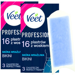 Plastry z Woskiem VEET PROFESSIONAL Depilacja Bikini Jędrna