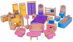 Drewniane mebelki dla lalek Uni set JT116-Bigjigs Toys,