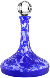 Kryształowa karafka ręcznie grawerowana cobalt