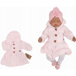 Płaszczyk włóczkowy niemowlęcy różowy 56