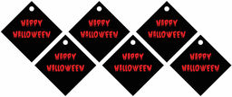 Zawieszki na butelki z wstążeczką Krwawe Halloween -