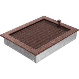 Kratka wentylacyjna kominkowa 22x30 miedziana z żaluzją