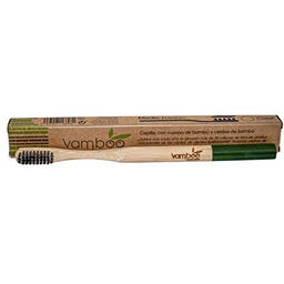 Vamboo Szczotka bambusowa dla dorosłych, średniej wielkości, czerwona,