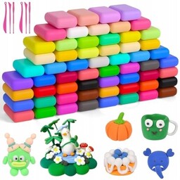 Zestaw Modeliny Knety 60 Kolorów Magiczna Knety