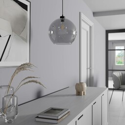 TK Lighting Żyrandol Cubus, dymnoszary, szkło, Ø 30