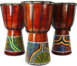 Bęben bębenek djembe wys. 30cm MALOWANY brąz