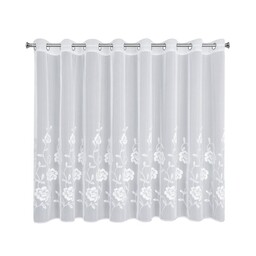 Eurofirany Firana 350x150 Natali biała gotowa na przelotkach