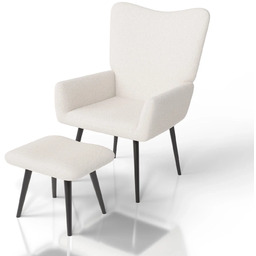 FOTEL USZAK Z PODNÓŻKIEM RELAKSACYJNY WYPOCZYNKOWY SKANDYNAWSKI STYL