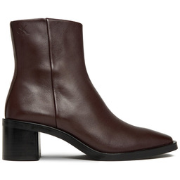 Botki Calvin Klein Block Heel Zip Boot Lth