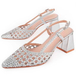 Montevita Buty Na Obcasie Carola Srebrny